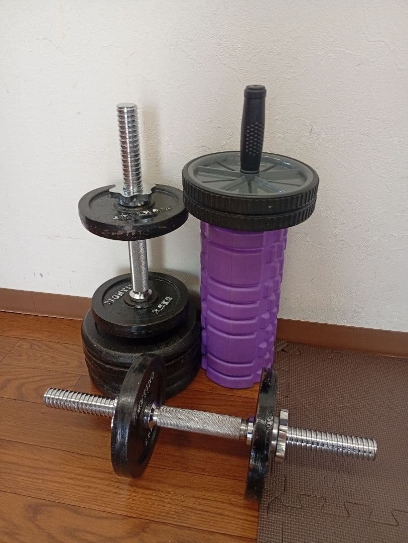 ダンベルシャフト 調整可能 プレート付き