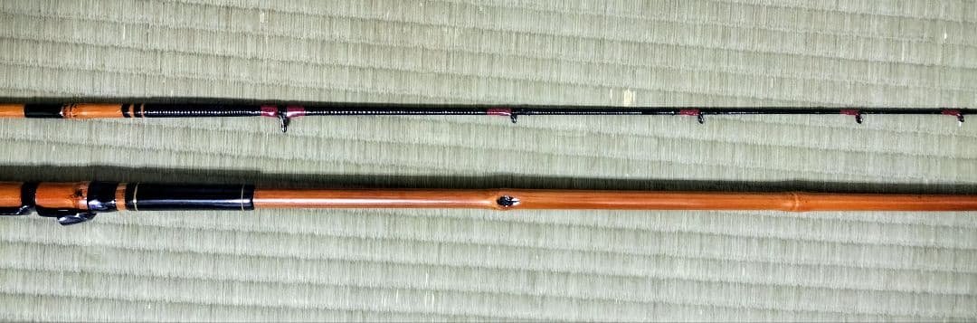 竿秀 江戸和竿 船竿 竹製 総漆塗り 印籠継ぎ 200 竿袋付き